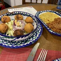 Falaffel and Dhal, each half portion size (9€ each)  at El Piano in Granada