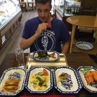 we devoured a lot before we snapped this picture! at El Piano in Granada