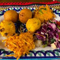 Medley of deep fried food at El Piano in Granada