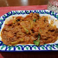 Guiso de verduras, patata, texturizado y tomate at El Piano in Granada