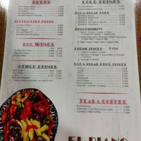 Menu page 2 -> every drink comes with a free tapas (that they choose) at El Piano in Granada