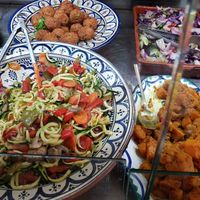 Zoodles, pumpkin curry and neatballs at El Piano in Granada