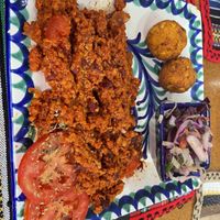 Chili sin carne combo with house salad and friend cornballs  at El Piano in Granada