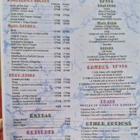 Food menu at El Piano in Granada