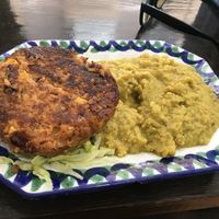 Vegan burger and Dahl  at El Piano in Granada
