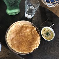 Homus with bread at smÄak Natural Food in Tours