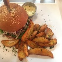 Mushroom Melt Burger  at Gia Vegan Pastries in San Pedro