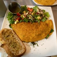 Egg-free omlette and toast. at Gia Vegan Pastries in San Pedro
