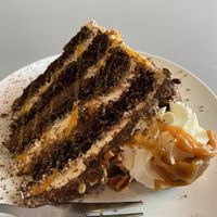 Special of the day, Pecan Caramel Cake.  at Gia Vegan Pastries in San Pedro