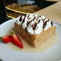 Tres leches delicioso at Gia Vegan Pastries in San Pedro