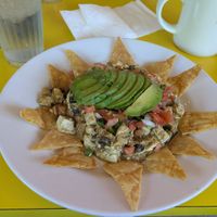 Tofu chilaquiles at Fred 62 in Los Angeles