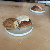Cinnamon streusel loaf and cinnamon roll  at Celebrated in Richmond
