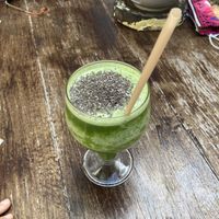 Green smoothie at Chaya & Cacao in Isla Mujeres