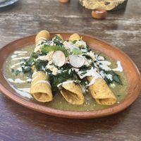 Vegan flautas at Chaya & Cacao in Isla Mujeres
