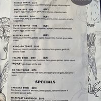 Menu food  at Chaya & Cacao in Isla Mujeres