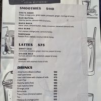 Menu drinks   at Chaya & Cacao in Isla Mujeres