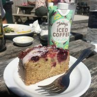 Vegan berry cake at Finleys Cafe in Wareham