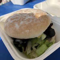 Vegan burger  at Finleys Cafe in Wareham