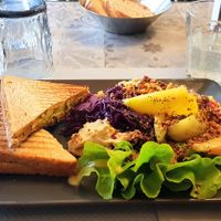 Toasted sandwich with salad at VG in Corsica