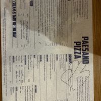 Menu as of August 2023  at Paesano Pizza in Glasgow