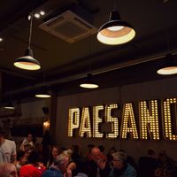 famous Paesano sign at Paesano Pizza in Glasgow