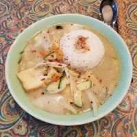 Green curry with fried tofu and eggplant. at Hi Thai in Daegu