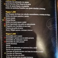Menu 1 at Mr. Beer's in Roquetas De Mar