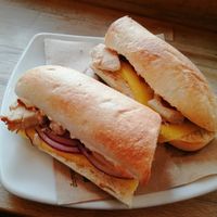 Bbq Chicken and cheese panni at Second Cup in Birmingham