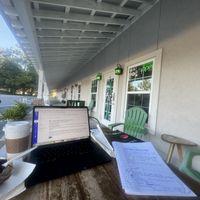 My office view for the morningg  at The Green Spork in Richmond Hill