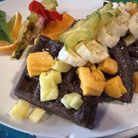 Chocolate waffles  at Pele's Kitchen in Pahoa