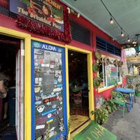 Entrance includes disabled accessible ramp   at Pele's Kitchen in Pahoa
