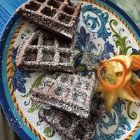 Ulu waffles  at Pele's Kitchen in Pahoa