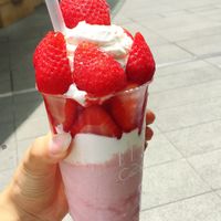 strawberry bon bon my favorite at Elle Cafe Aoyama in Tokyo