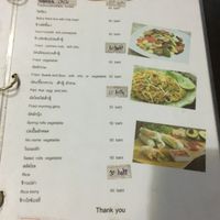 Vegetarian and vegan options menu page 1 at Lin's Thai Vegetarian Kitchen in Koh Phangan