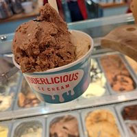 Chocolate brownie + biscoff and honey comb icecream at Udderlicious in London
