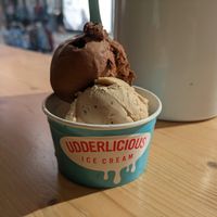 Chocolate and sea salt, hazelnut and straciatella at Udderlicious in London