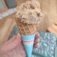 Hazelnut stracciatella in a cone at Udderlicious in London