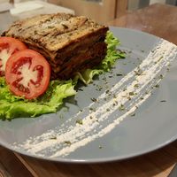 Eggplant lasagne with cashew cheese at Taste El Nido in El Nido