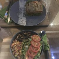 Eggplant lasagna and mexican bowl at Taste El Nido in El Nido