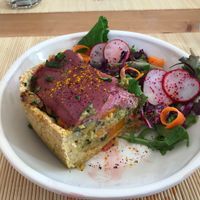 Quiche de legumes at Surya Cafe in Portimao