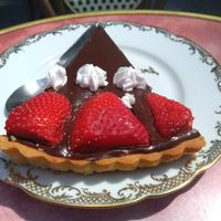 Piece of vegetarian tart - not for me at Biofoodies Cafe in Toulouse