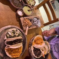 Tacos with a side of beans de la olla   at El Itacate in Sayulita