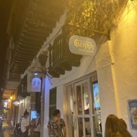 The sign outside. at Cevicheria Trattoria Donde Wippy in Cartagena