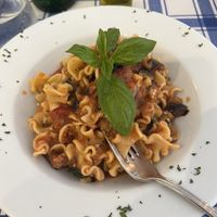 Delicious vegan eggplant pasta!  at Cevicheria Trattoria Donde Wippy in Cartagena