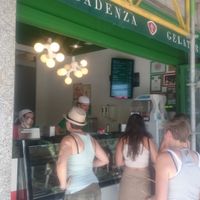 Outside at Decadenza Gelateria in Leuven