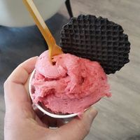 Strawberry fruit ice at Die Eismacher in Volkach