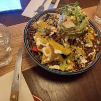 The nacho appetizer was delicious and 3 of us shared it.❤️❤️❤️❤️  at Jajaja Mexicana - Williamsburg in Brooklyn