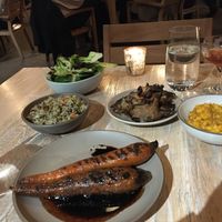 The salad, squash risotto, mushrooms, and rice in the background were excellent.  The roasted carrots were just roasted carrots.  Worth skipping that one. at Vicia in St Louis