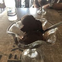 Delicious chocolate olive oil ice cream  at Nikis Traditional Delicacies in Crete