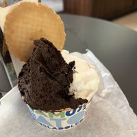 Dark chocolate and lemon  at Antica Gelateria in Sorrento